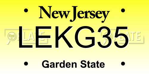 LEKG35 New Jersey License Plate