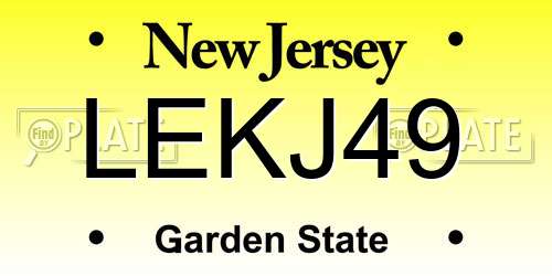 LEKJ49 New Jersey License Plate