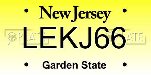 LEKJ66 New Jersey License Plate
