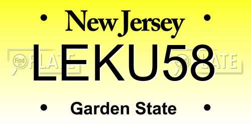 LEKU58 New Jersey License Plate