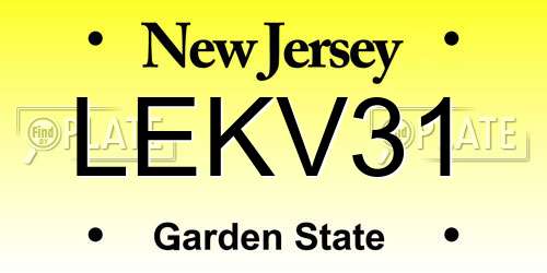 LEKV31 New Jersey License Plate