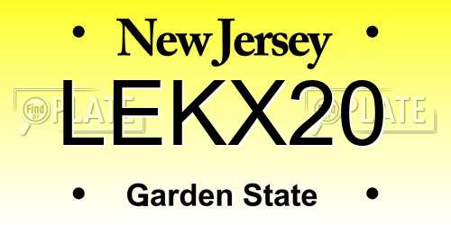 LEKX20 New Jersey License Plate