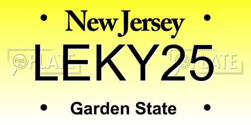 LEKY25 New Jersey License Plate