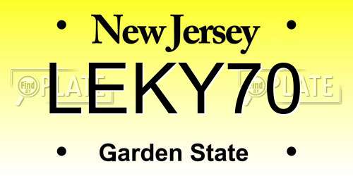 LEKY70 New Jersey License Plate