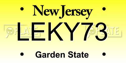 LEKY73 New Jersey License Plate