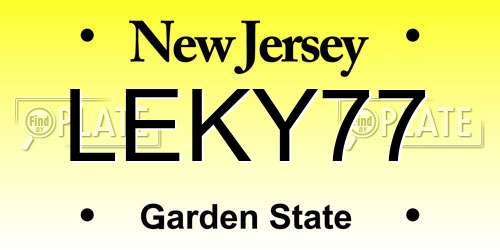 LEKY77 New Jersey License Plate