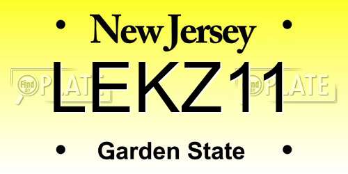 LEKZ11 New Jersey License Plate