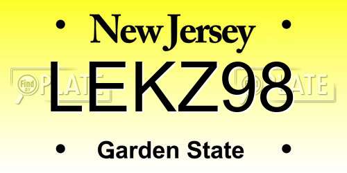 LEKZ98 New Jersey License Plate