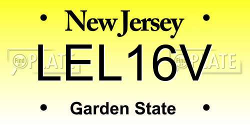 LEL16V New Jersey License Plate