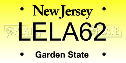 LELA62 New Jersey License Plate