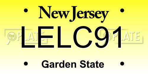 LELC91 New Jersey License Plate