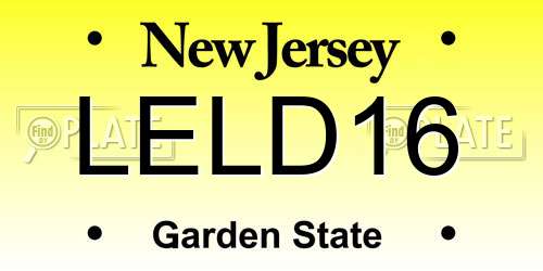 LELD16 New Jersey License Plate
