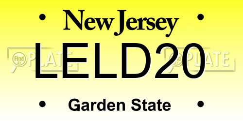 LELD20 New Jersey License Plate