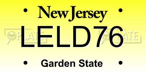 LELD76 New Jersey License Plate