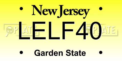 LELF40 New Jersey License Plate