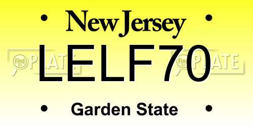 LELF70 New Jersey License Plate