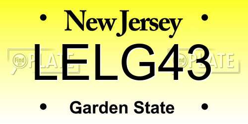 LELG43 New Jersey License Plate