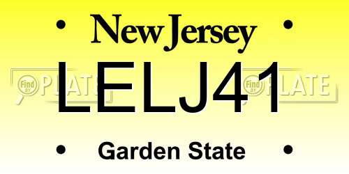 LELJ41 New Jersey License Plate