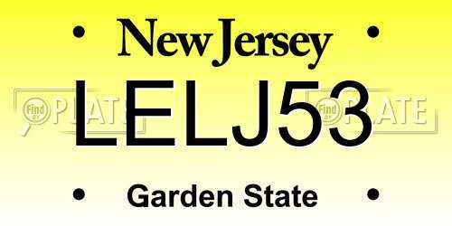 LELJ53 New Jersey License Plate
