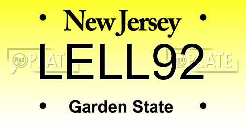 LELL92 New Jersey License Plate