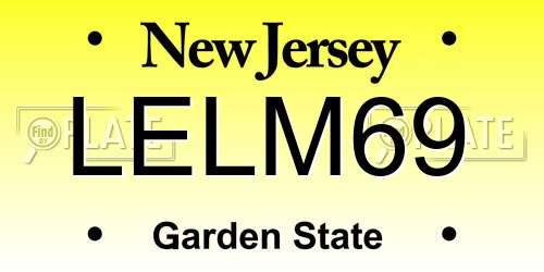 LELM69 New Jersey License Plate