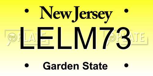 LELM73 New Jersey License Plate