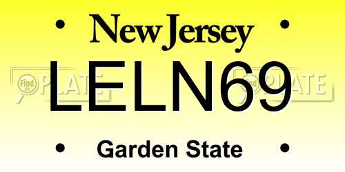 LELN69 New Jersey License Plate