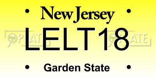 LELT18 New Jersey License Plate
