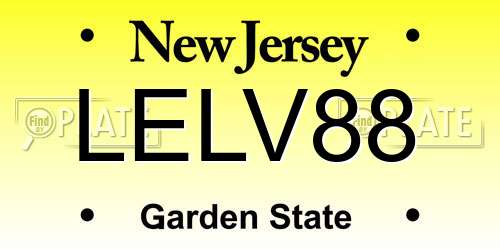 LELV88 New Jersey License Plate