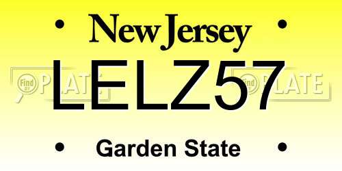 LELZ57 New Jersey License Plate