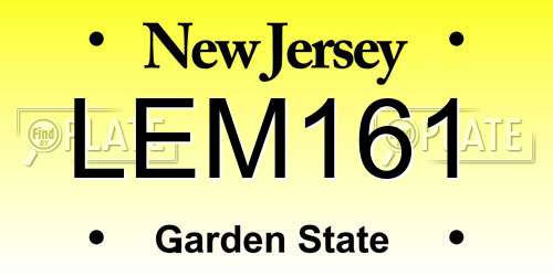 LEM161 New Jersey License Plate