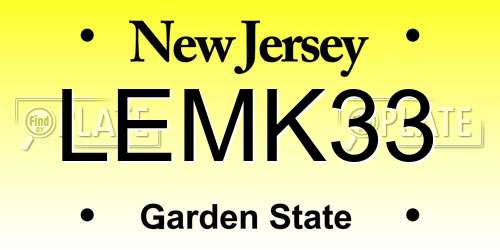 LEMK33 New Jersey License Plate