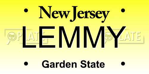 LEMMY New Jersey License Plate