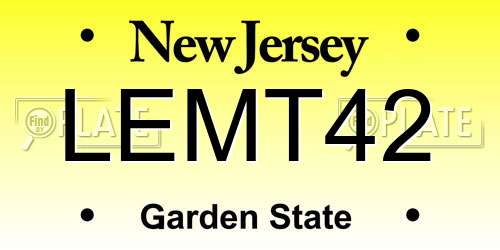 LEMT42 New Jersey License Plate