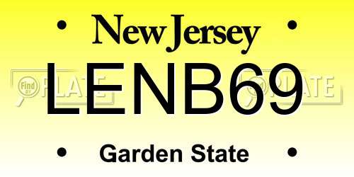 LENB69 New Jersey License Plate