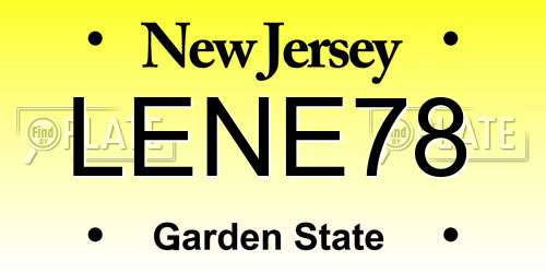 LENE78 New Jersey License Plate
