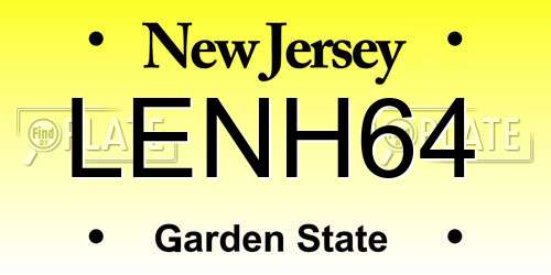 LENH64 New Jersey License Plate