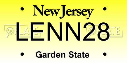 LENN28 New Jersey License Plate