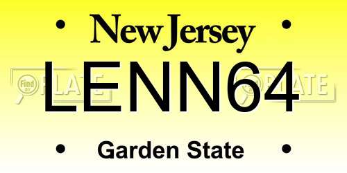 LENN64 New Jersey License Plate