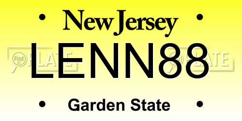 LENN88 New Jersey License Plate