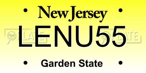 LENU55 New Jersey License Plate