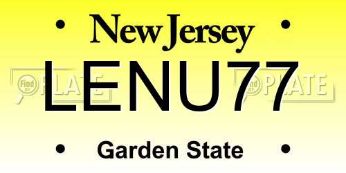 LENU77 New Jersey License Plate