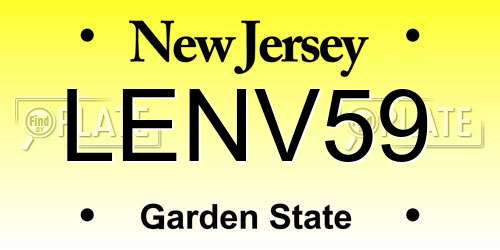 LENV59 New Jersey License Plate