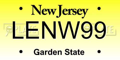 LENW99 New Jersey License Plate