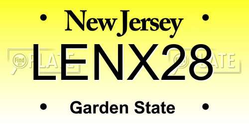 LENX28 New Jersey License Plate