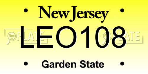 LEO108 New Jersey License Plate