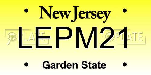LEPM21 New Jersey License Plate