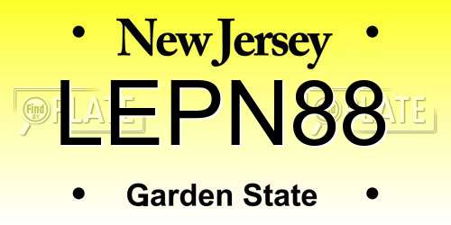 LEPN88 New Jersey License Plate