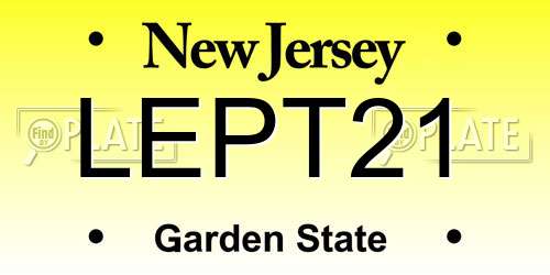 LEPT21 New Jersey License Plate