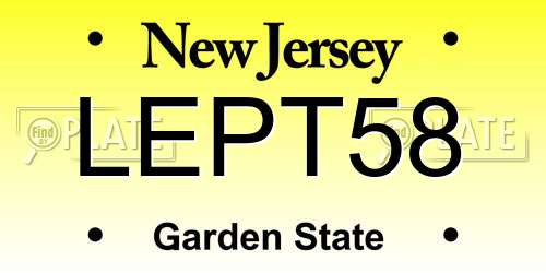 LEPT58 New Jersey License Plate